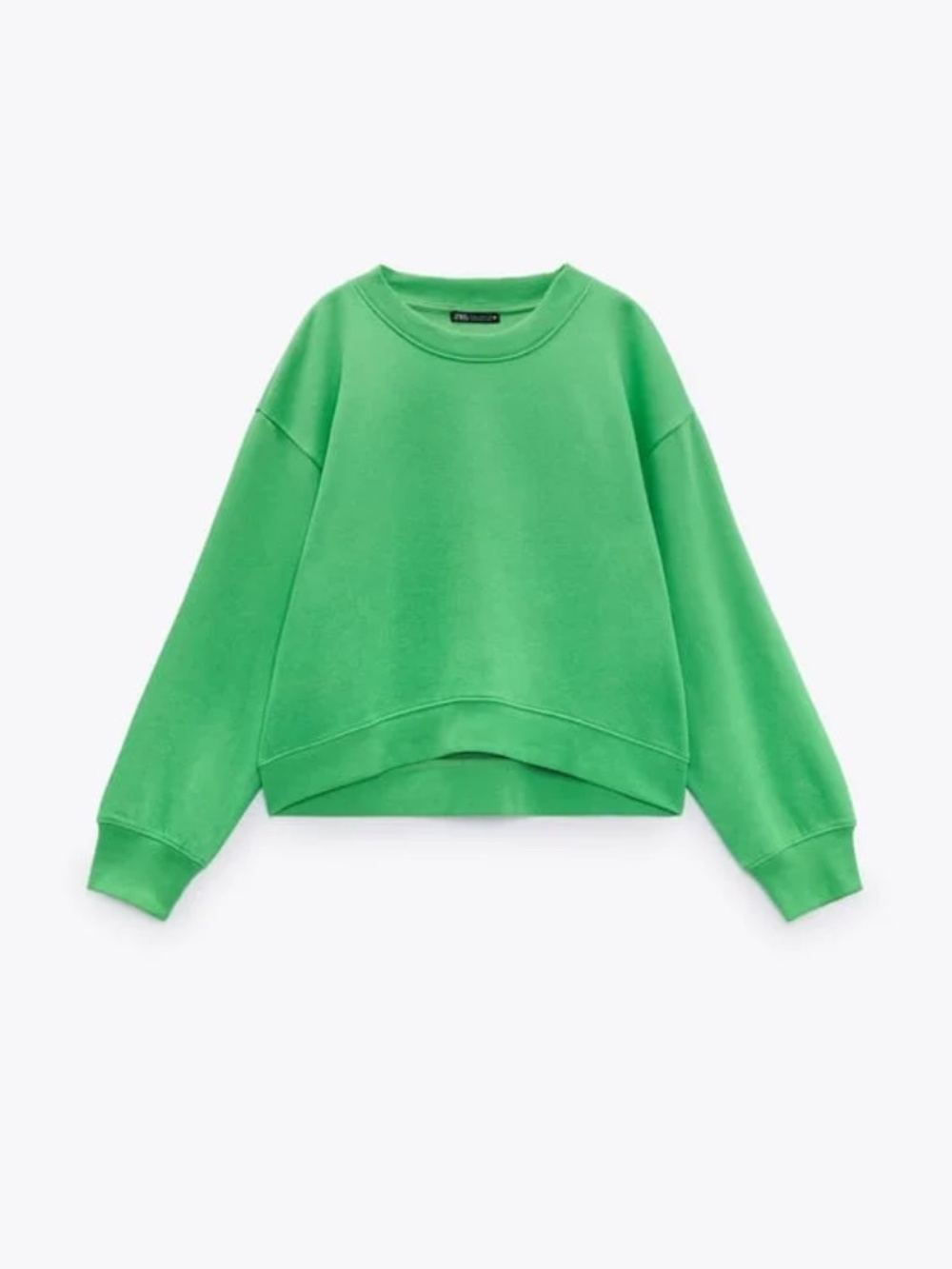 nwt zara cropped knit sweater green